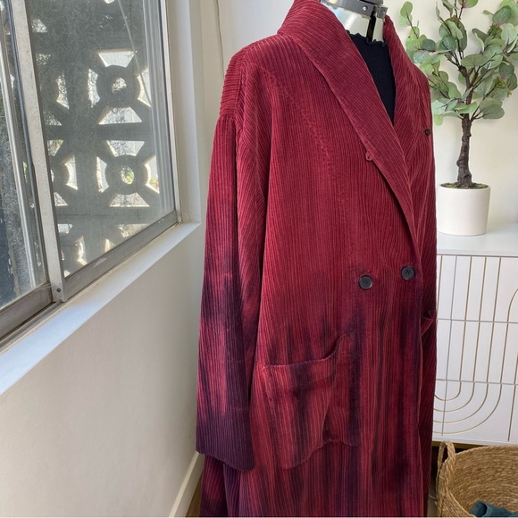 Raquel Allegra “Rancho” Ombre Corduroy Swing Coat Sienna Burgundy, Size S, NWT - Picture 10 of 15